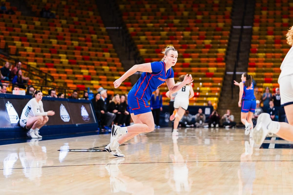 Boise State women's basketball in action against Utah State.