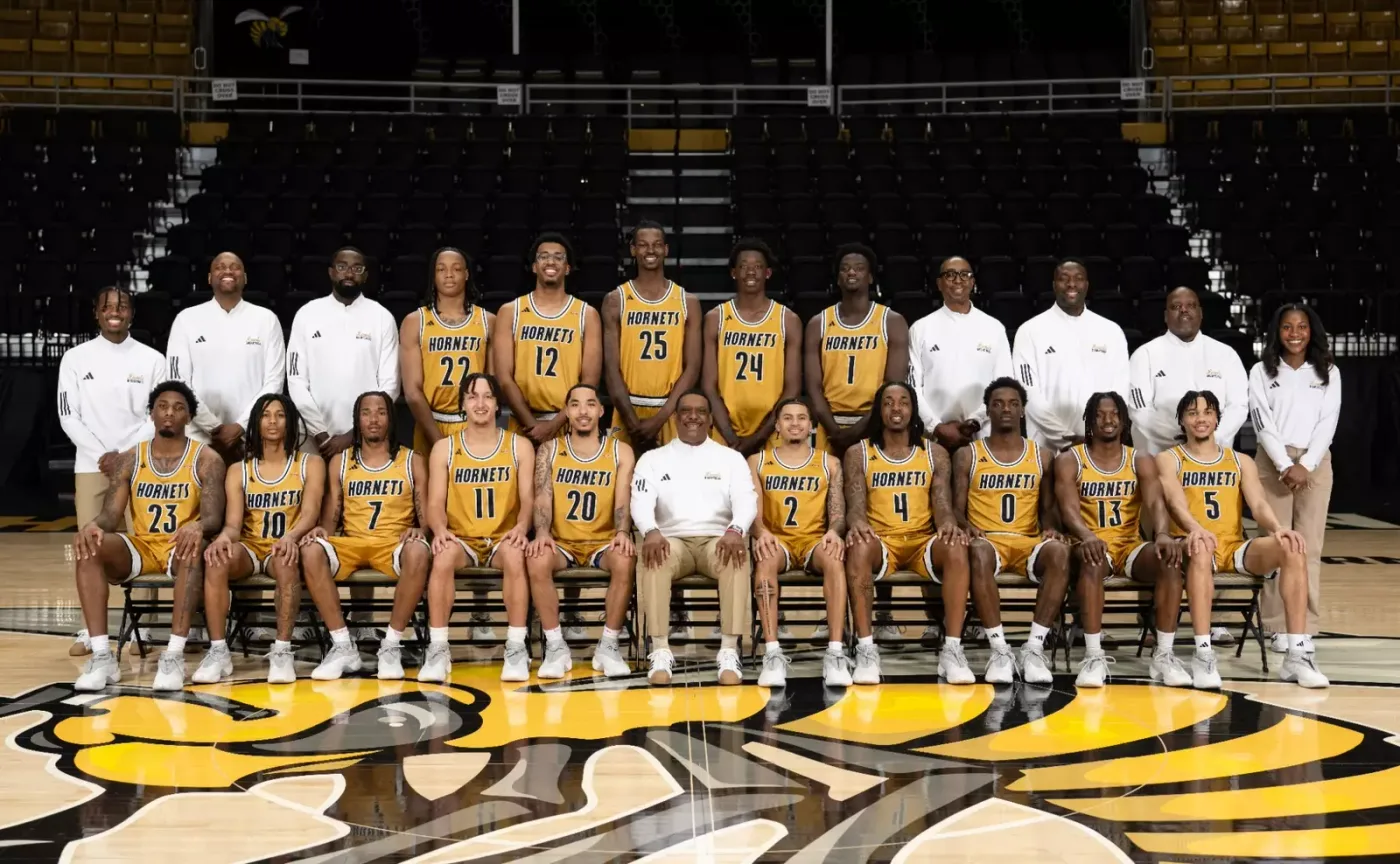 Alabama State men's basketball team photograph from the 2025-26 official roster