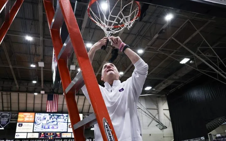 Shulman cutting down the net