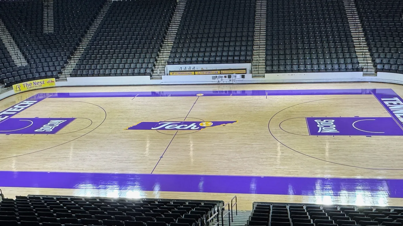 Tennessee Tech basketball court at the Hooper Eblen Center