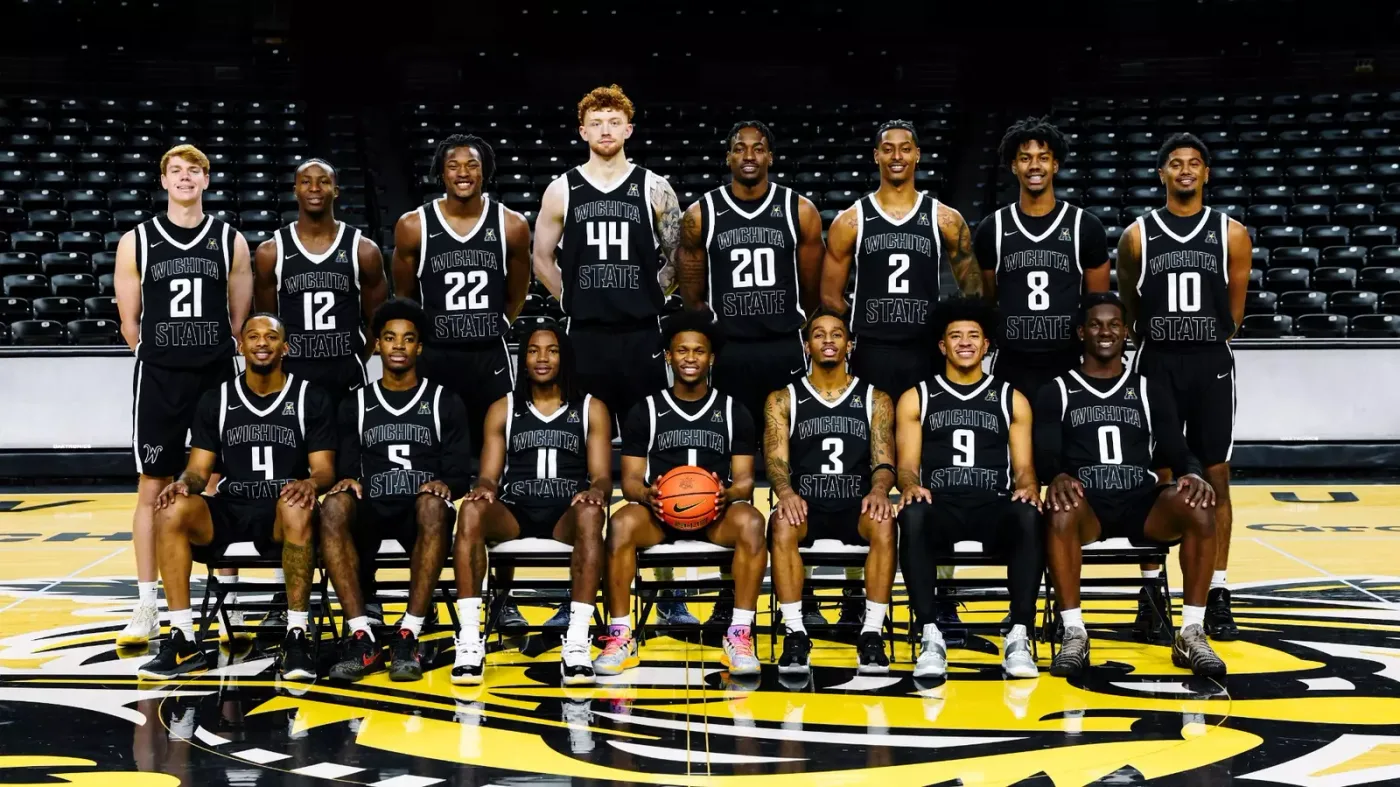 Wichita State men's basketball team photograph from the 2025-26 official roster
