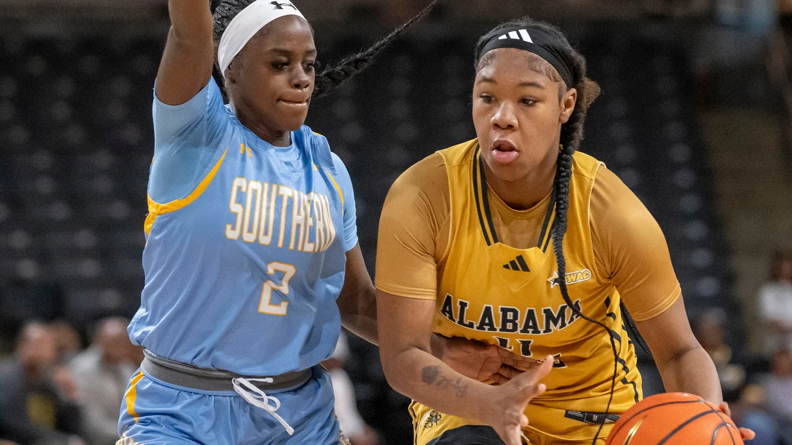 as Alabama State University's Lady Hornets Basketball Team takes on Southern University, Saturday, March 14, 2026 at Gateway Park Arena in Atlanta, Georgia. Photo by David Campbell/Alabama State University