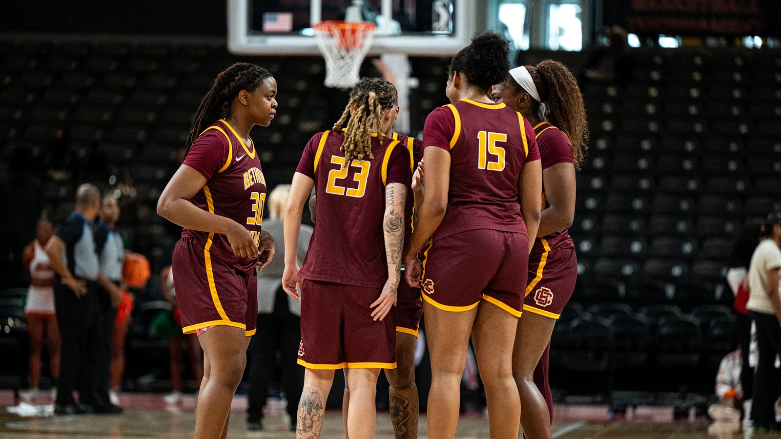 Team Huddle SWAC tournament against FAMU