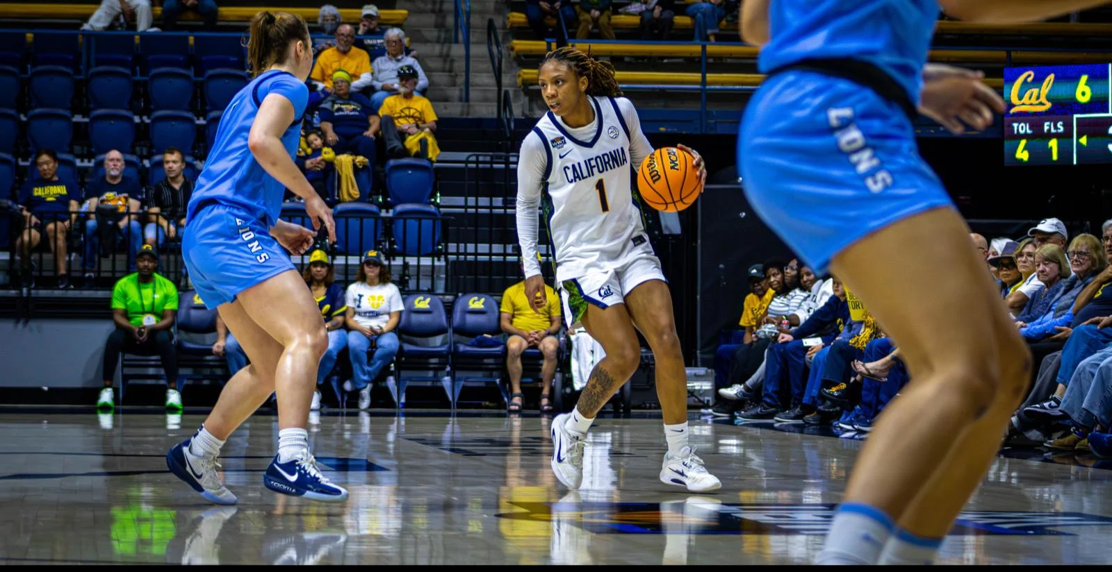 Cal WBB: Mjracle Sheppard dribbling against Columbia