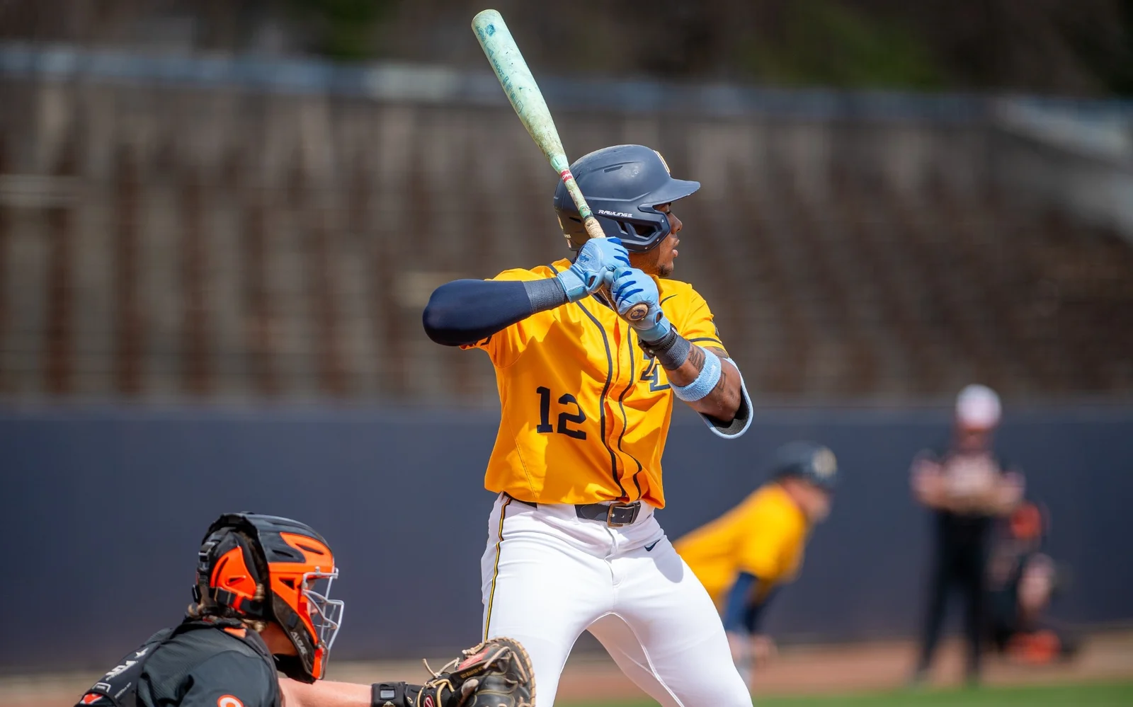 North Carolina A&T baseball teammates welcome Bruce Wyche in Aggies uniforms