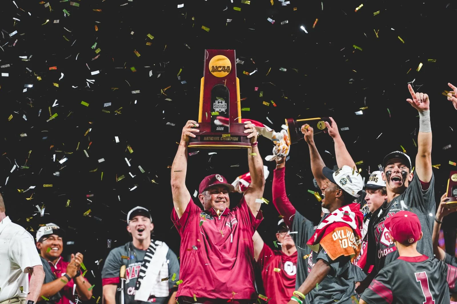 OMAHA, NE - June 22, 2026 - The Oklahoma Sooners defeat the North Carolina Tar Heels to win the 2026 NCAA College World Series Championship at Charles Schwab Field in Omaha, NE. Photo By Morgan Givens/University of Oklahoma