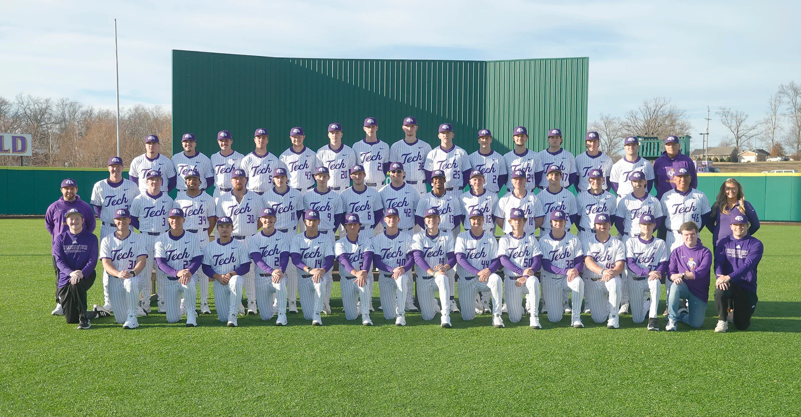 Tennessee Tech baseball team photograph on the field