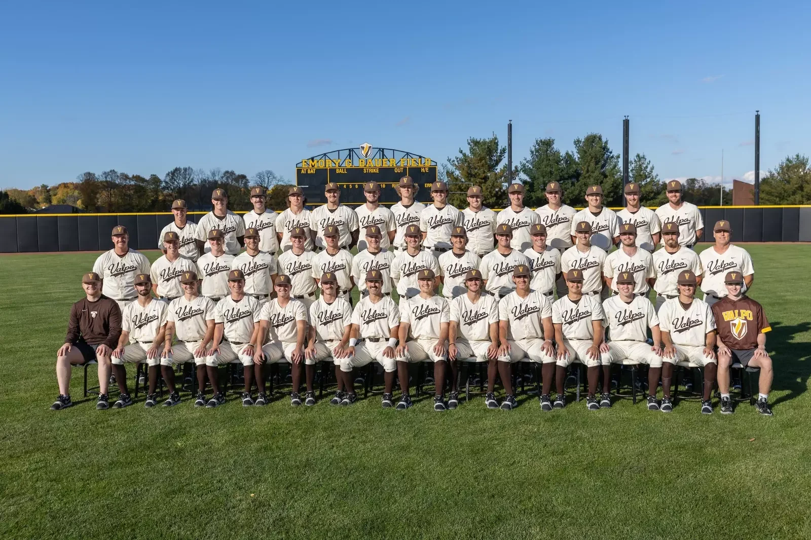 Valparaiso baseball team photograph from the 2025 official roster